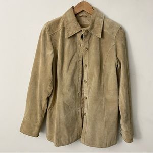 Valerie Stevens Tan Leather Jacket Size Medium